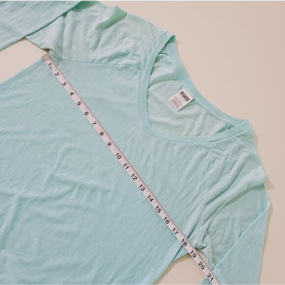 Pink Victoria's Secret Aqua Long Sleeve V-Neck Top - Picture 3 of 10